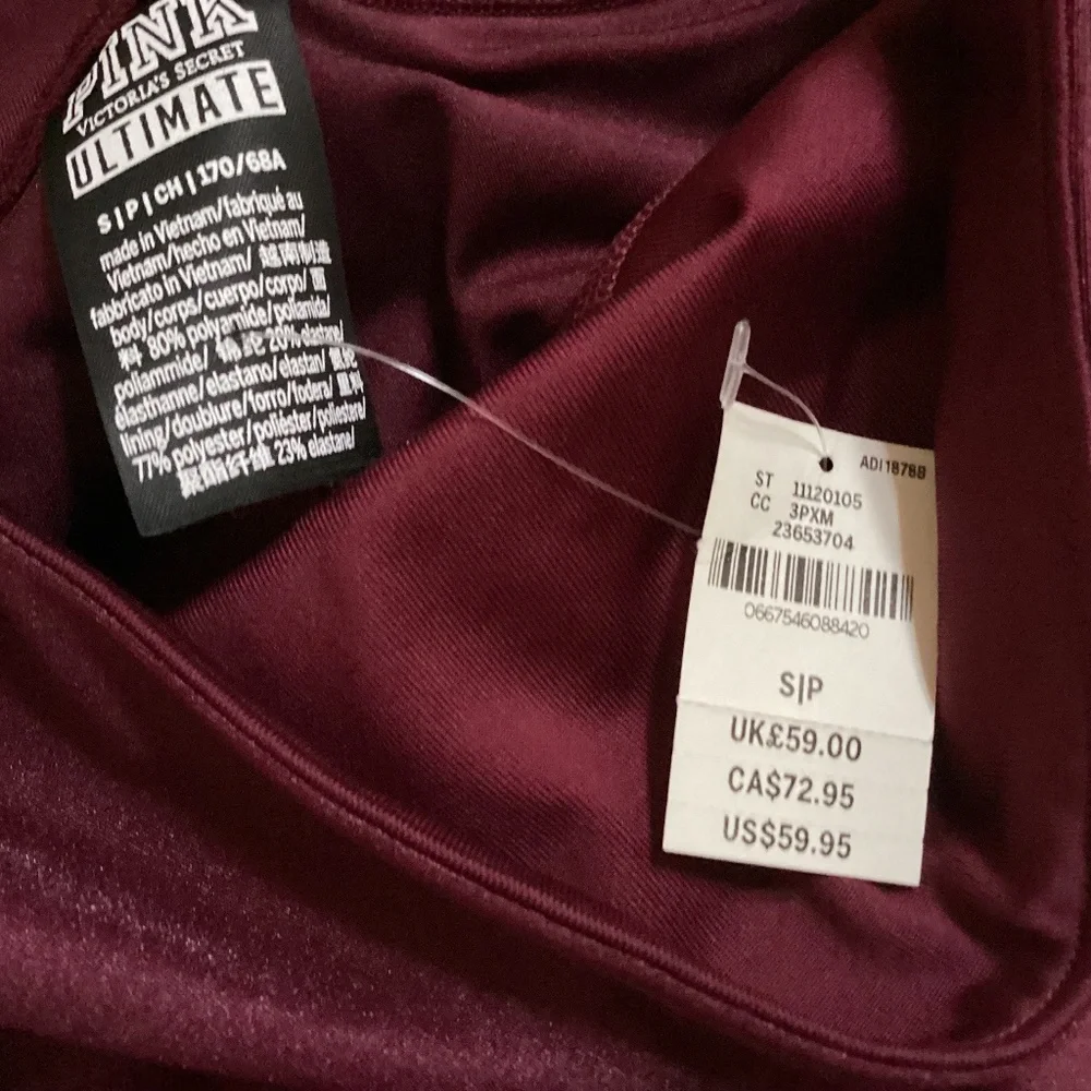 Victoria’s Secret Pink High Waist Ankle Legging Maroon/Black Size S
